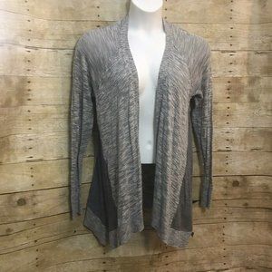 Lane Bryant Size 14/16 Cardigan Open Front Long Sleeve Gray Marled Sweater
